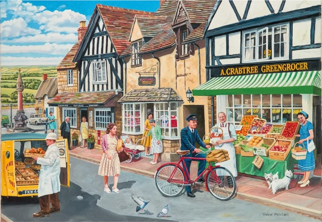 Puzzle GIBSONS Samen leggen – dorpsbezoek, 40 stukjes