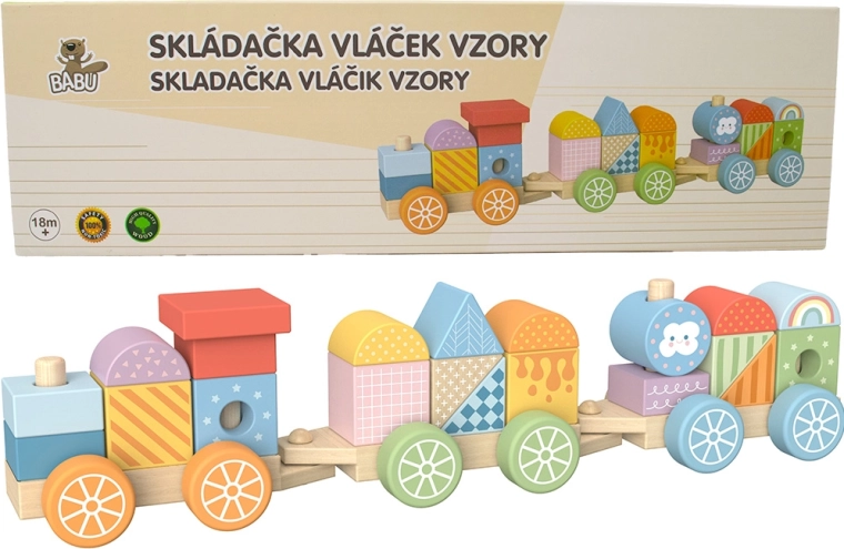 Babu houten treintje Regenboog