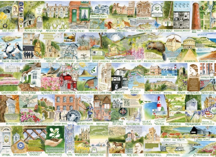 Gibsons puzzel National Trust: monumenten en landschap 1000 stukjes