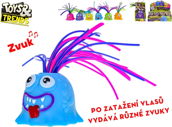 Interactief monstertje Toys&Trends Brainboooom met lang haar en geluiden 6 cm