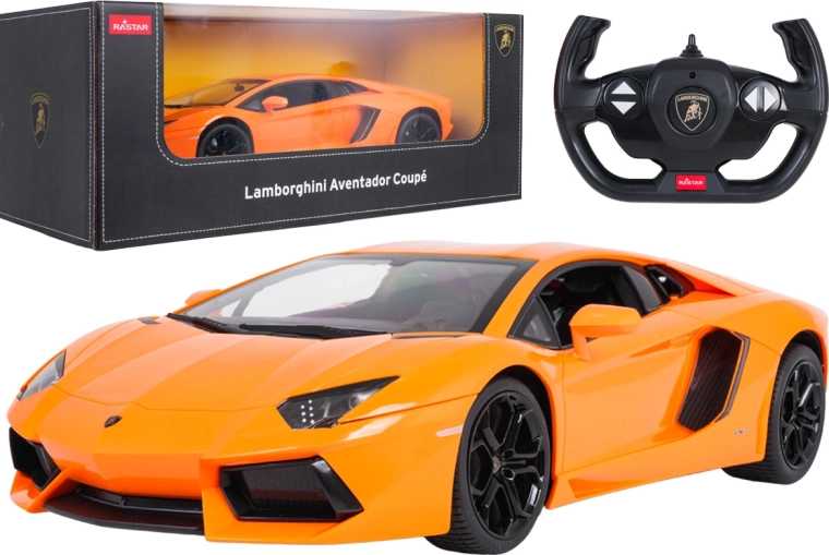 Op afstand bestuurbare Lamborghini Aventador van RASTAR in schaal 1:10, oranje