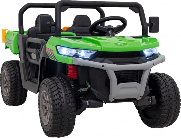 Elektrische kinderpick-up 4x4 met kiepbare laadbak, afstandsbediening en LED – groen