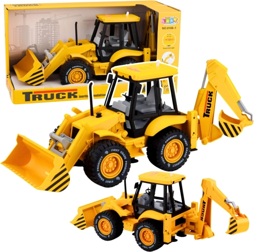 Kinderbouwkraan en graafmachine met licht en geluid – geel