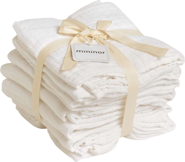 Mininor mousselinen doeken wit (8 stuks)