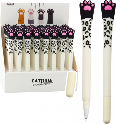 Gelpen Kattenpoot Blauwe Inkt Wit en Zwart