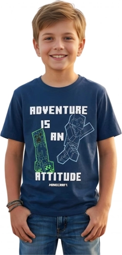 Donkerblauw Minecraft T-shirt voor jongens