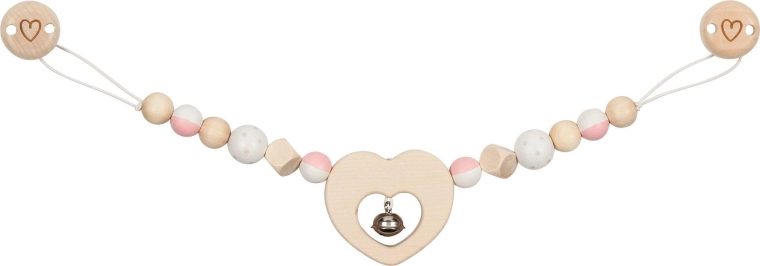 Goki ketting voor kinderwagen met hartjes en clips - 1 stuk