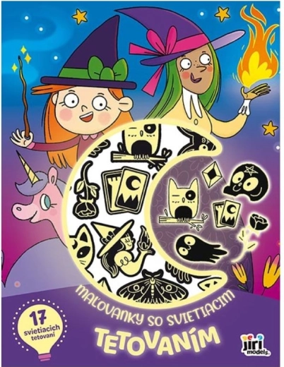 Kleurboek met glow-in-the-dark-tatoeages: spookjes en heksen