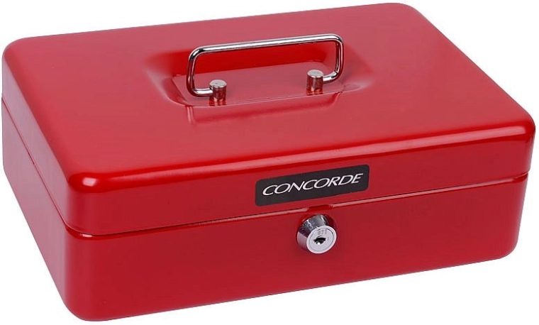 Metalen kassa CONCORDE, rood