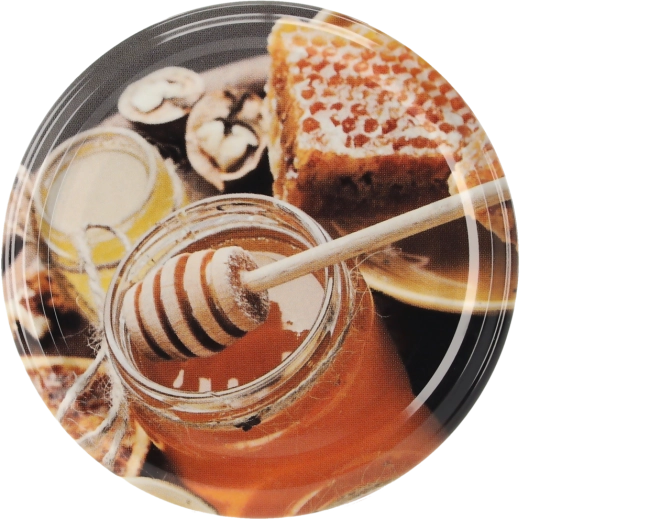 Deksels voor inmaakglazen met honingmotief Ø 82