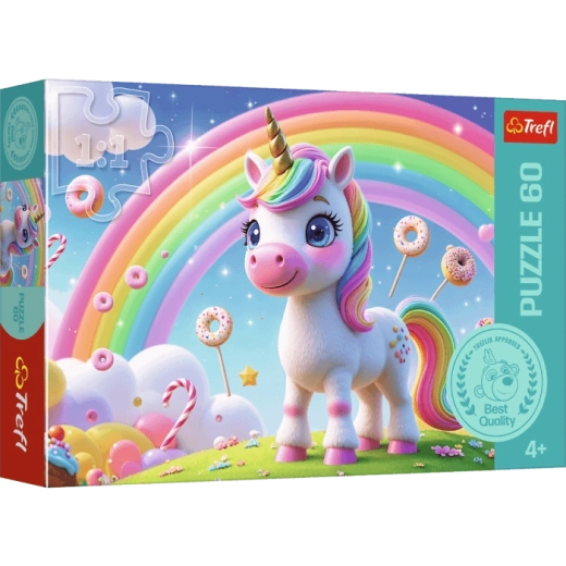 Trefl puzzel 60 stukjes – Suikerwereld van de eenhoorn