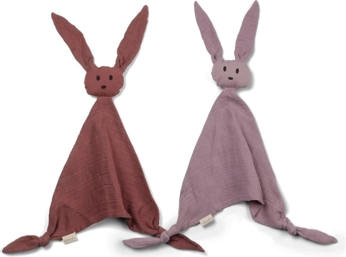 NUUROO ado mousseline knuffeldoekje woodrose/mahogany - 2 stuks