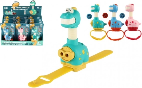 Polsprojector dinosaurus voor kinderen, kunststof, 11 cm, 3 kleuren