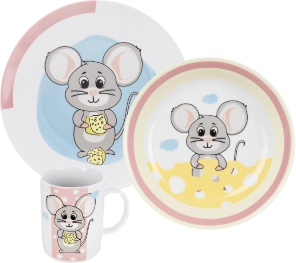 Kinder eetservies set Muis 3 stuks