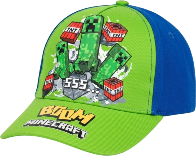 Kinderpet Minecraft Creeper groen-blauw