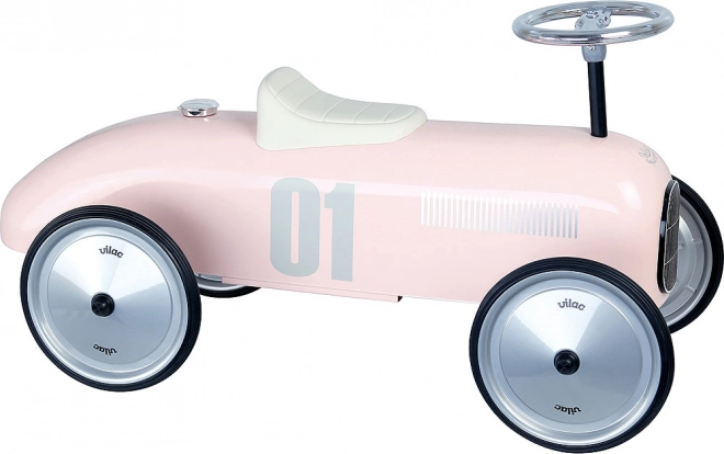 Roze metalen loopfiets Vilac in vintage stijl