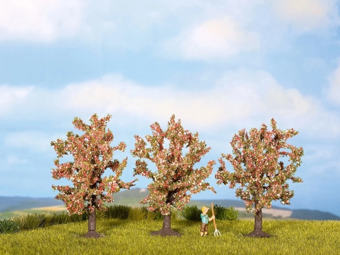 Noch bloeiende fruitbomen roze, set van 3 stuks