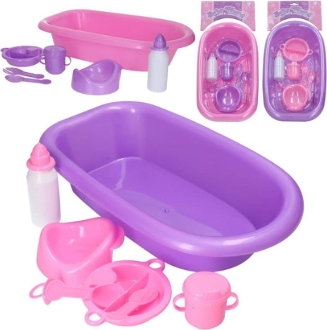 Badje met accessoires voor pop Baby World Mini Bath