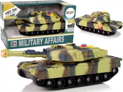Militaire tank 1:32 bruin camouflage met geluiden en lichten