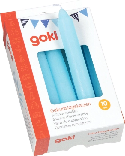 Set verjaardagskaarsjes lichtblauw - 1 stuk