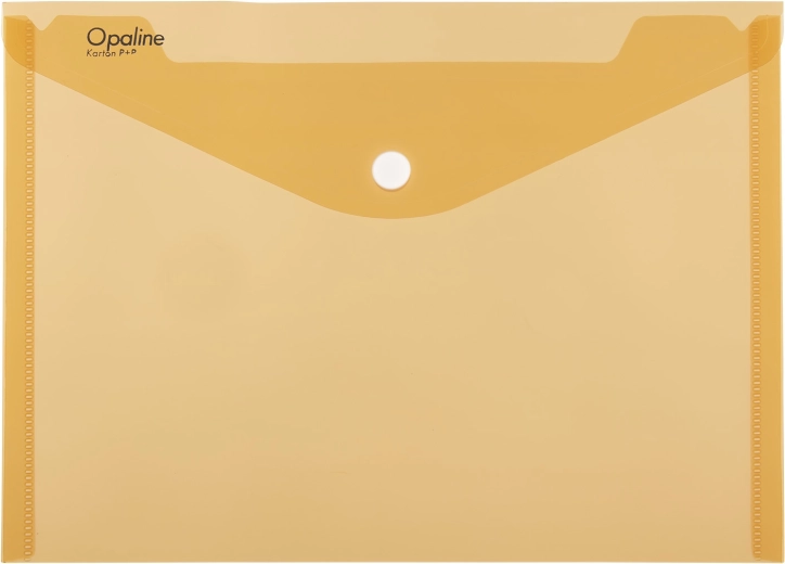 A4-documentenmap met drukknoop Opaline oranje van polypropyleen 180 micron (verpakking 5 stuks)