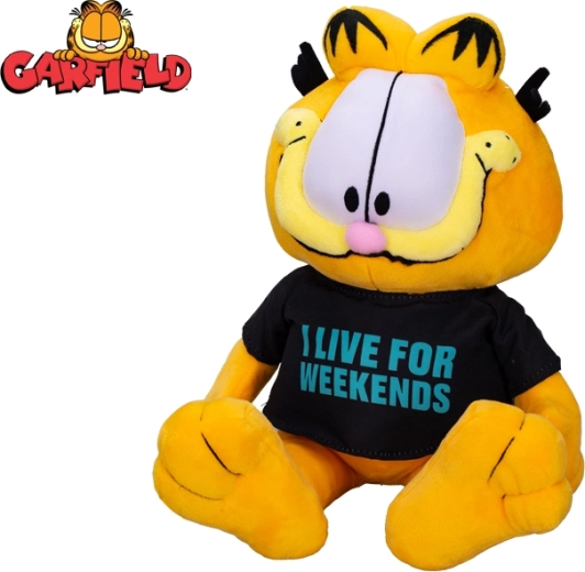 Pluchen kater GARFIELD 24 cm – zittend, T‑shirt I live for weekends