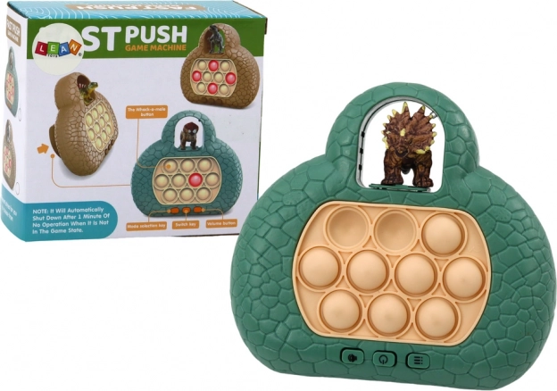 Pop it dinosaurus speelconsole met 4 spelmodi – groen