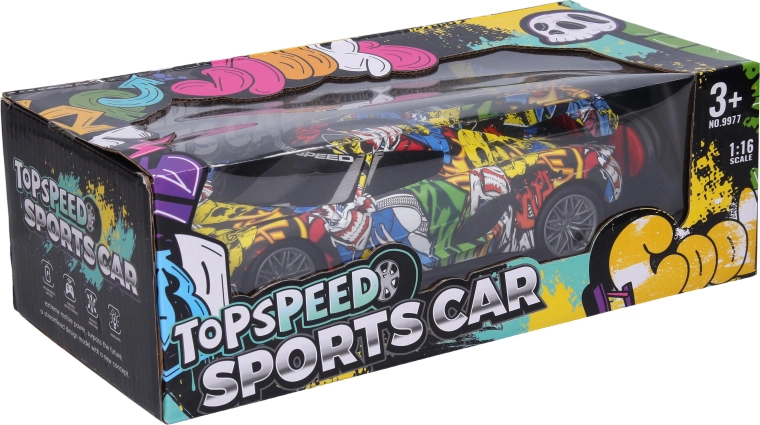 RC-auto graffiti met afstandsbediening 24,5 cm - 1 stuk