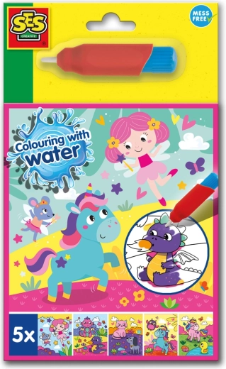 Schilderen met water – fantasie kleurplaten met penseel