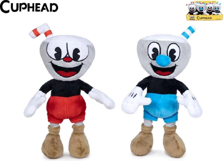 Pluchen figuren CUPHEAD en MUGMAN 25 cm