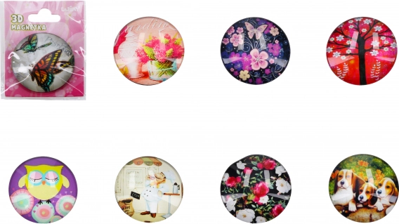 Glazen 3D magneet Mix