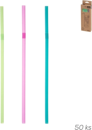 Herbruikbaar drinkrietje UH met scharnier, mix kleuren (50 st, 21 cm)