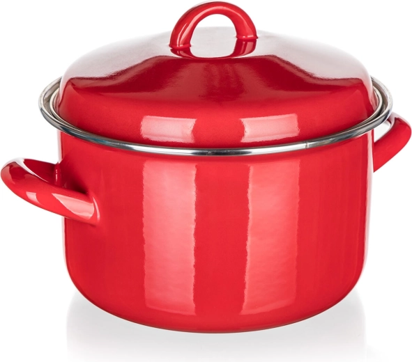 Geglazuurde pan met deksel 20 cm 3,4 l rood MILTON