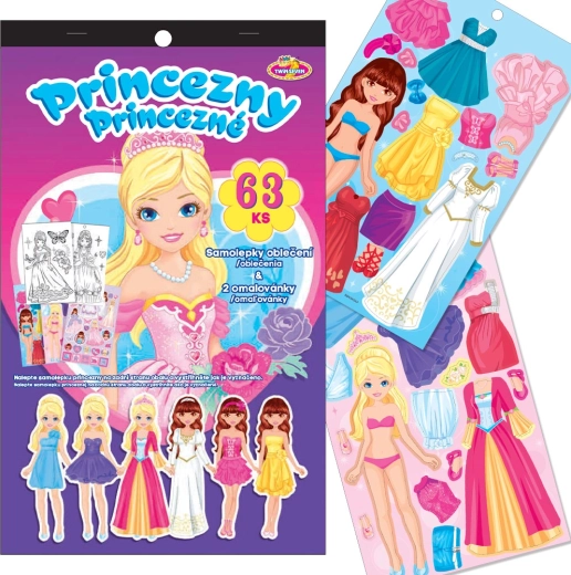 Aankleedstickers en kleurplaten Prinsessen