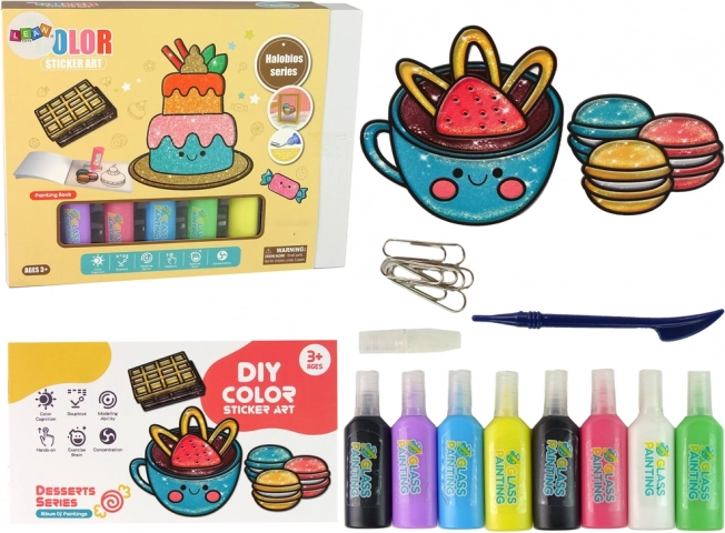 Set voor glasverf Snoepjes DIY 8 kleuren glitter