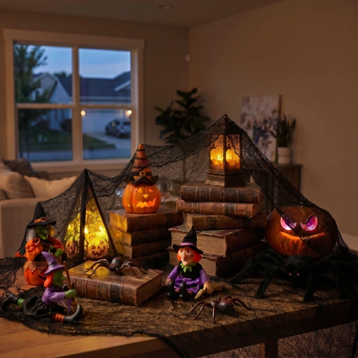 Halloween-gordijn van zwarte stof