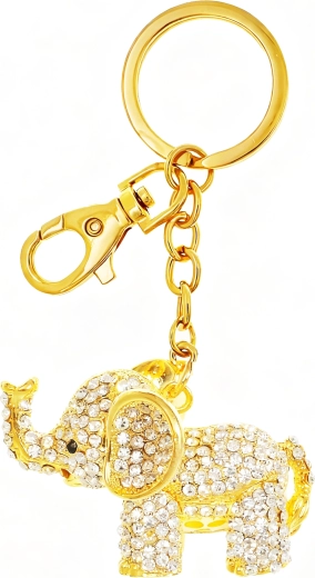 Gouden sleutelhanger olifant Deluxe