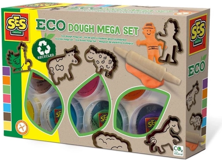 SES Creative Eco klei – mega set 7 kleuren met vormpjes