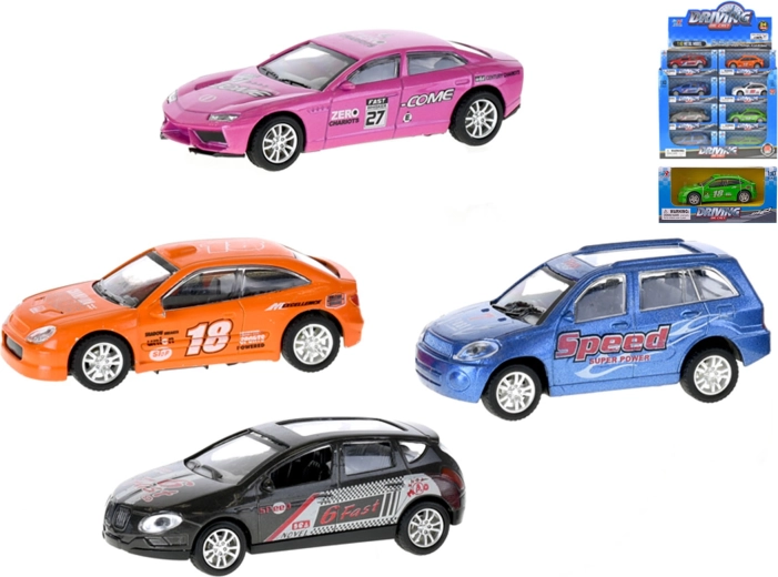 Metalen raceauto met terugtrekmechanisme, 9,5 cm - 1 stuk