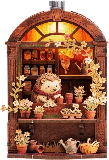 2Kids Toys 3D houten bouwpakket magneet egels bloemenwinkel