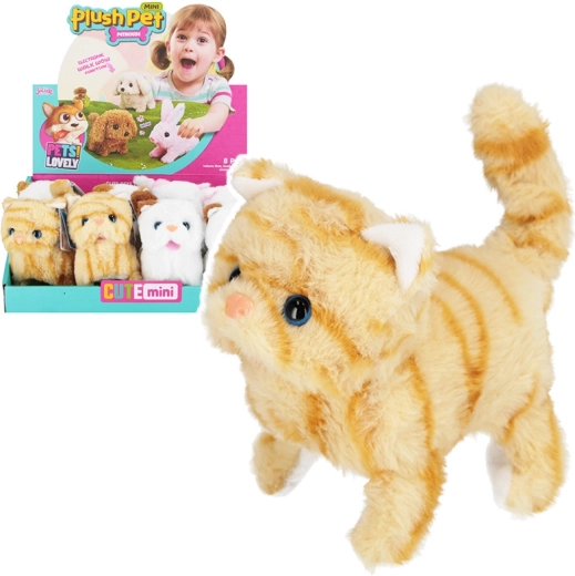 Pluchen katje met geluid en beweging 20 cm