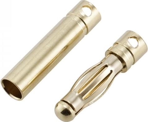 Vergulde 4 mm banaanconnectoren (lang) - 1 stuk