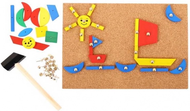 bigjigs toys creatieve hamer-set met kurkbord