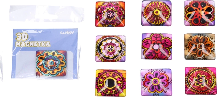 Glazen magneet mandala 4 × 4 cm