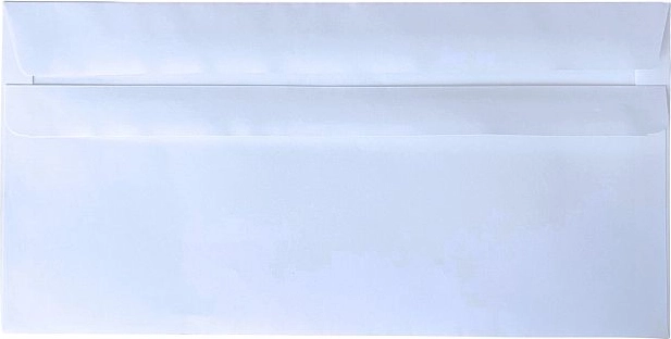 DL-envelop zelfklevend zonder venster, witte papieren enveloppen 110 × 220 mm (50 stuks)
