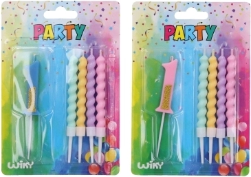 Partykaars nummer 1 met 4 kaarsen