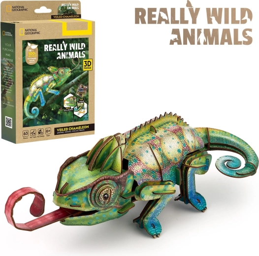 CubicFun 3D-puzzel National Geographic kameleon, 63 stukjes