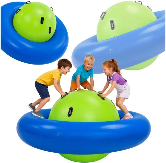Opblaasbare balancerende kinderschommel met 6 handgrepen voor 3 kinderen