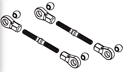 Set achterste bovenste verbindingsstangen voor Voltage, Major, Infect, Liquid SR10 – 2 stuks