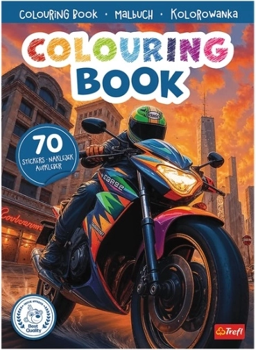 Kleurboek Motorfietsen met stickers (Pools)